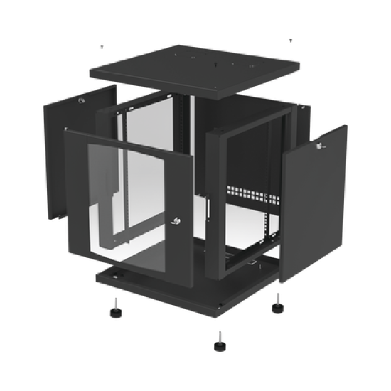 Gabinete Profesional para Telecomunicaciones de 12UR, 638 mm Profundidad.