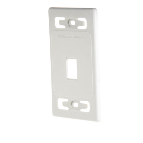 Placa de pared modular MAX, de 1 salida, color blanco, version bulk (Sin Empaque Individual)
