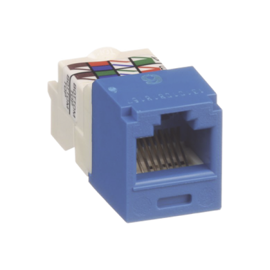 Conector Jack RJ45 Estilo TP, Mini-Com, Categoría 6, de 8 posiciones y 8 cables, Color Azul