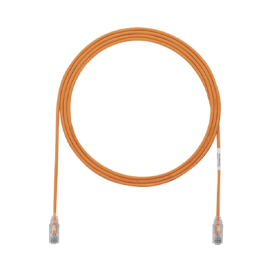 Cable de Parcheo TX6, UTP Cat6, Diámetro Reducido (28AWG), Color Naranja, 7ft 