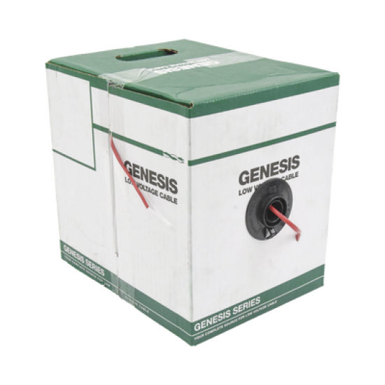 Bobina de 152 Metros de Alambre / 2 x 18 AWG / Resistente al Fuego / Color Rojo / Tipo FPLR- CL3R - C(UL) -FT4 / Para Sistemas Contra Incendio o Sistemas de Evacuación