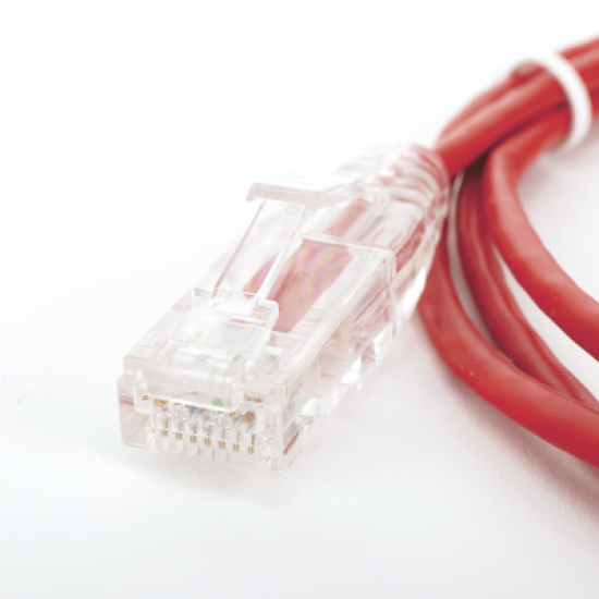 Cable de Parcheo Slim UTP Cat6 - 1.5 m Rojo Diámetro Reducido (28 AWG)