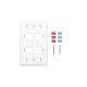 Placa de pared de 4 puertos, Keystone, con espacio para etiqueta, Color blanco