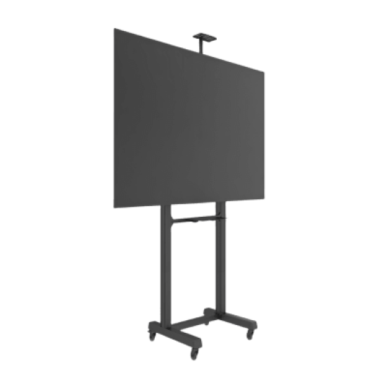 Montaje de Piso Móvil para Pantallas de  65 in a 100 in | vesa 100 x 100 hasta 1000 x 600 | carga maxima soportada 120kg| Fabricado en aluminio y acero
