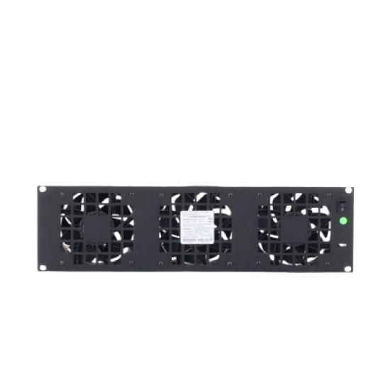 Kit de 3 Ventilador 110 Vca (12 x 12 cm) con Clavija 5-15P. Para instalación en Postes Rack