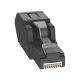 Plug RJ45 UTP, Instalación Angulada 45 Grados, Terminación en Campo Certificable, Compatible con Cat5e, Cat6 y Cat6A, Color Negro