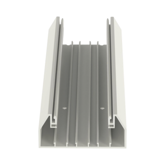 Base para canaleta T-70, de PVC rígido, con orificios perforados para montaje, 103.3 x 44.9 x 2400 mm, Color Blanco Mate