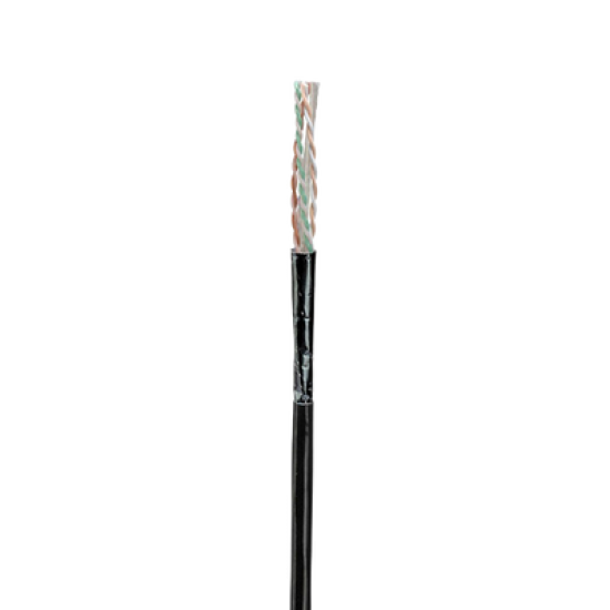Bobina de Cable UTP de 4 Pares, Con Aislamiento de Fluoropolímero, Cat6A (23 AWG), Uso Interior/Exterior Para Entorno Ambiental de Altas Temperaturas (Hasta 125ºC) , CMP (Plenum), Color Negro, 305 m