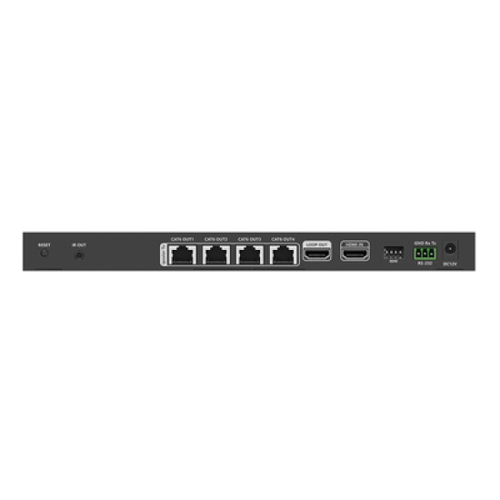 Kit Divisor y Extensor HDMI / Divide 1 Fuente HDMI a 4 Pantallas / Extiende la señal HDMI hasta 70 m / Resolución 4K @ 60 Hz/ Cat 6/6a/7 / IPCOLOR / CERO LATENCIA / Uso 24/7 / Puerto S/PDIF / EDID / RS232 / Salida Loop / Alimente solo el Tx 