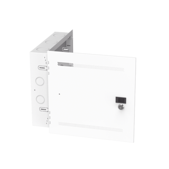 Gabinete Multipropósito de Montaje en Pared, de 14 in de Altura, Con Puerta Reversible, Fabricado en Acero, Color Blanco