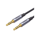 Cable Auxiliar de 3.5mm / Cable Audio Estéreo / Núcleo de Alambre de Cobre Esmaltado / Carcasa de Aluminio Azul + Nylon Trenzado /  Soporta Micrófono / 2 Metros