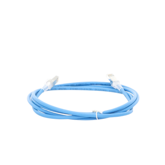 Patch Cord Z-MAX Cat6A S/FTP, CM/LS0H, 7ft, Color Azul, Versión Bulk (Sin Empaque Individual)