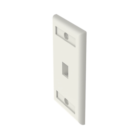 Placa de Pared Vertical, Salida Para 1 Puerto Keystone, Con Espacios Para Etiquetas, Color Blanco Mate