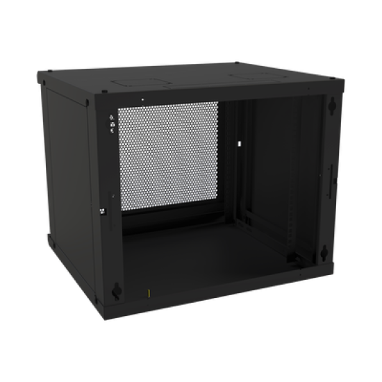 Gabinete de Pared Fijo, Puerta Perforada, con Rack de 19in, 9 Unidades de Rack