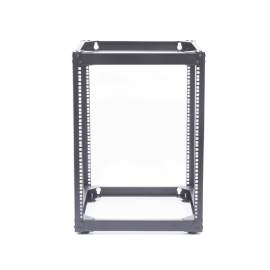 Rack Abierto de 4 Postes Instalación Pared o Piso de 14 Unidades, Ideal para Equipo de Audio!