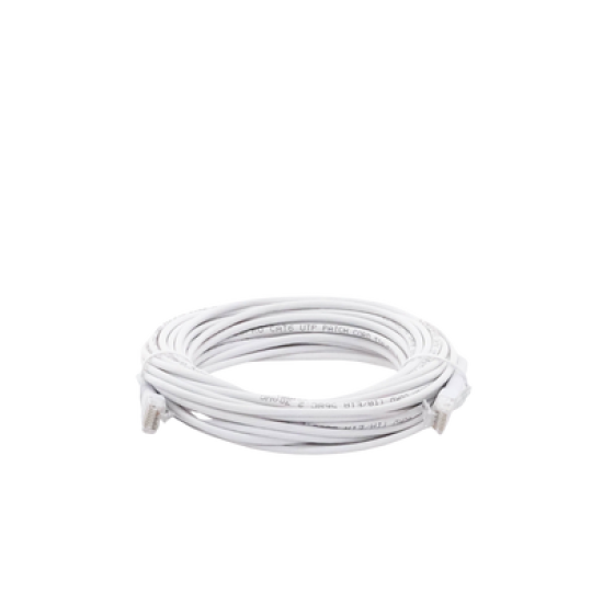 Cable de Parcheo Ultra Slim Con Bota Flexible UTP Cat6 - 10m Blanco Diámetro Reducido