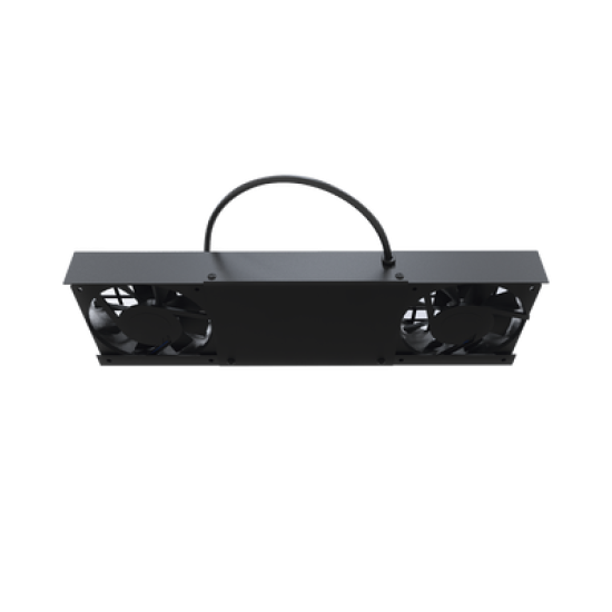 Kit de 2 Ventiladores (12 x 12 cm) con 3 Tomas de Corriente 110 Vca/50 Hz con Clavija