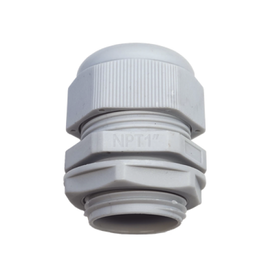 Conector Plástico Blanco Tipo Glándula para Rosca NPT 1