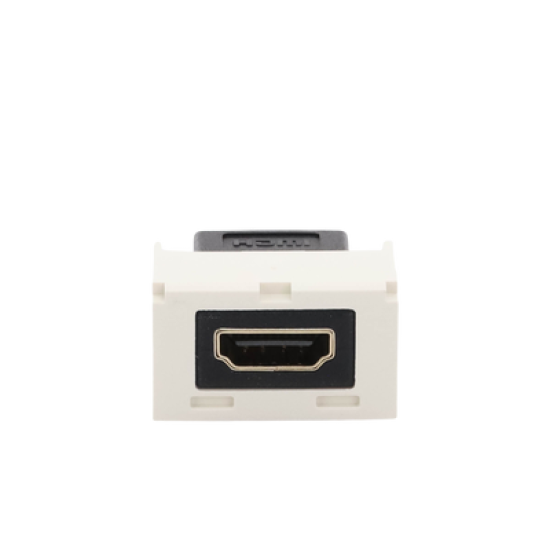 Módulo Acoplador HDMI 2.0, Hembra a Hembra Tipo-A, Categoría 2, Uso en 2 Puertos Mini-Com, Color Blanco Mate