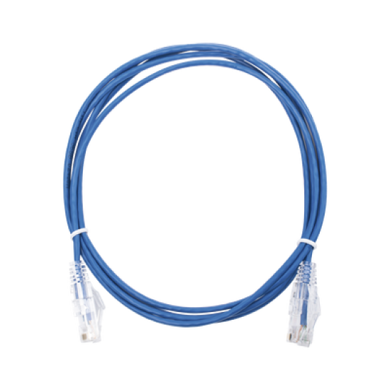 Cable de Parcheo Slim UTP Cat6 - 2 m Azul Diámetro Reducido (28 AWG)