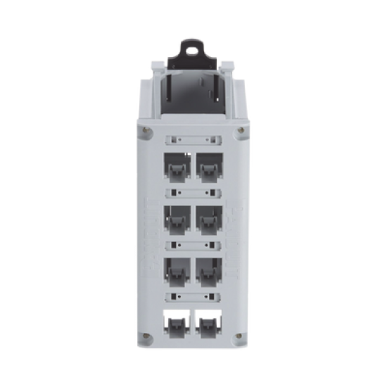 Panel de Parcheo Modular para Cobre, Blindado, de Instalación en Riel DIN Estándar de 35mm, 8 Puertos Mini-Com, Color Gris