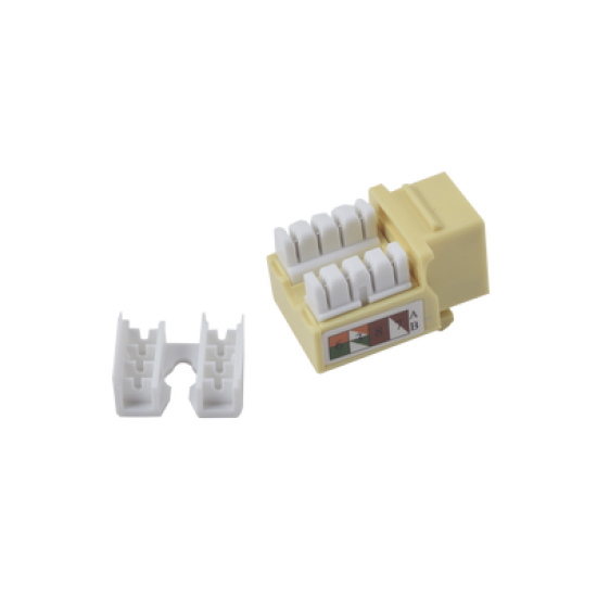 Módulo Jack Keystone Cat5e con terminación 110 (Punchdown) para faceplate - Color Amarillo