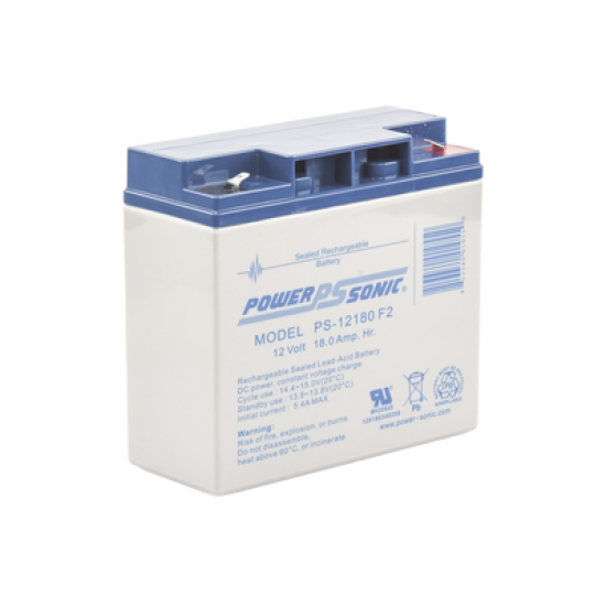 Batería 12V, 18AH, Para Respaldo, Tecnologías AGM/VRLA, Diseño De Vida Útil 5 Años, Terminales Tipo F2, Listada UL, Libre De Mantenimiento