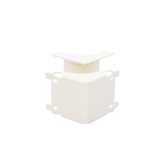 Esquinero interior, para uso con canaleta T45, Material PVC Rígido, Color Blanco Mate