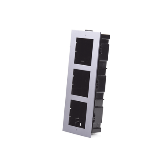 Base de 3 Espacios para EMPOTRAR Módulos de Videoporteros Hikvision