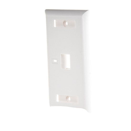 Placa de pared de 1 puerto, Keystone, con espacio para etiqueta, Color Blanco 