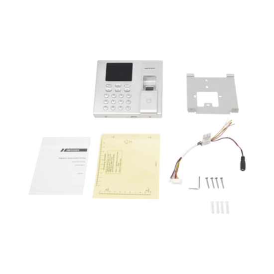 Terminal de Control de Acceso y Asistencia compatible con APP Hik-Connect (P2P) / Lectura de Huella y de Tarjetas EM / Soporta hasta 1000 Huellas / Relevador para Chapa / Software iVMS4200