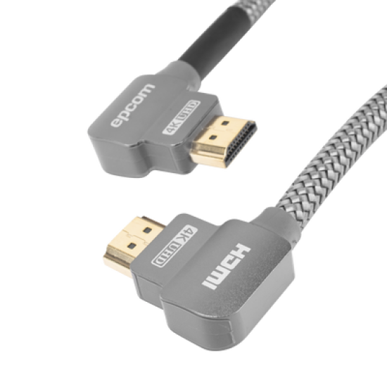 Cable HDMI Angulo 90º| 2m | Alta Definición | Version 2.0 | Alta velocidad 18Gbps | 4K@60Hz | 