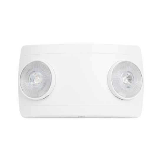 Luz de Emergencia Dual LED ultra compacta/150 lúmenes/Luz fría/Batería de Respaldo Incluida/Botón de test.