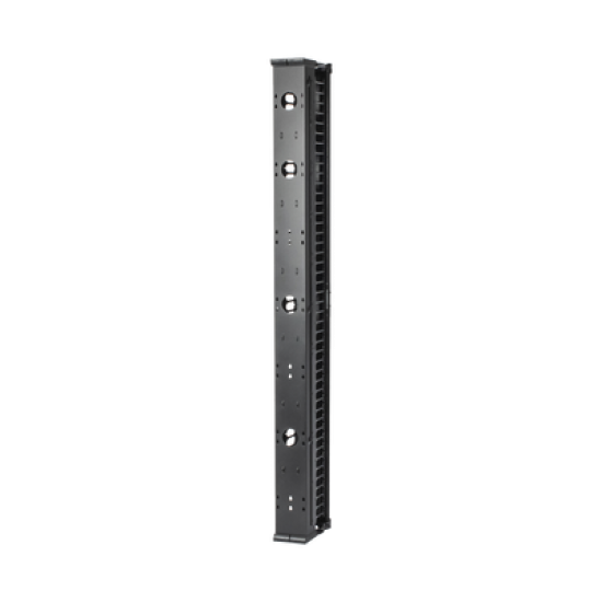 Organizador Vertical CableTek, Doble (Frontal y Posterior), Para Rack Abierto de 45 Unidades, 6 in de Ancho, Color Negro