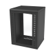 Gabinete para Montaje en Pared, Puerta de Cristal Templado, Cuerpo Fijo con Rack 19
