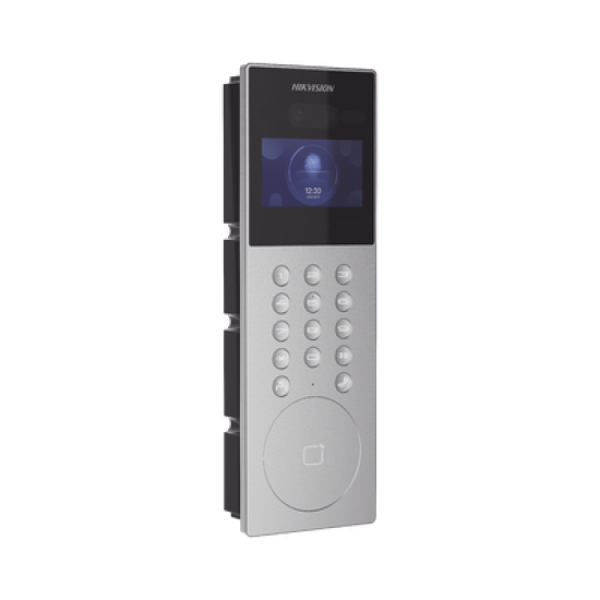 Videoportero IP Multiapartamento con Reconocimiento Facial / Llamada a App HikConnect (requiere monitor) / Protección IP65 / Apertura por Rostro, Tarjeta o App 