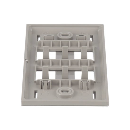 Placa de Pared Vertical, de Acero Inoxidable, Salida Para 4 Puertos Mini-Com, Con Espacios Para Etiquetas