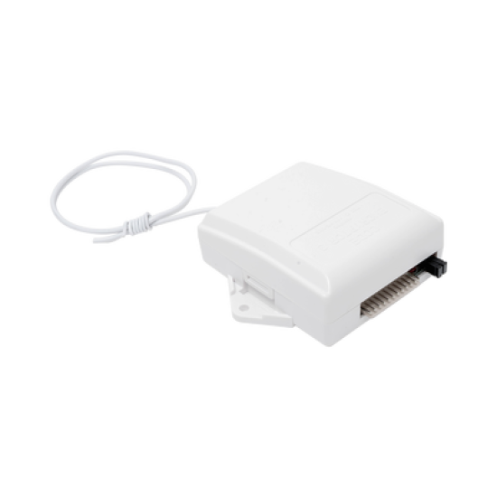 Receptor Universal con conexion directa al Keybus del panel de alarma con relevador auxiliar para abrir puertas de garage o aplicaciones de pulso momentaneo