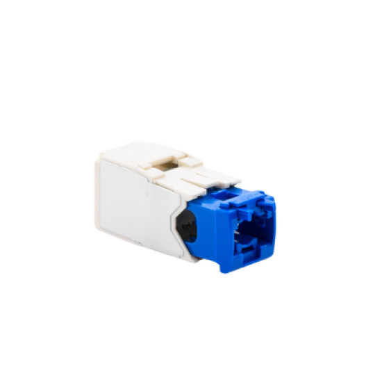 Conector Jack RJ45 Estilo TG, Mini-Com, Categoría 6A, de 8 posiciones y 8 cables, Color Blanco Mate