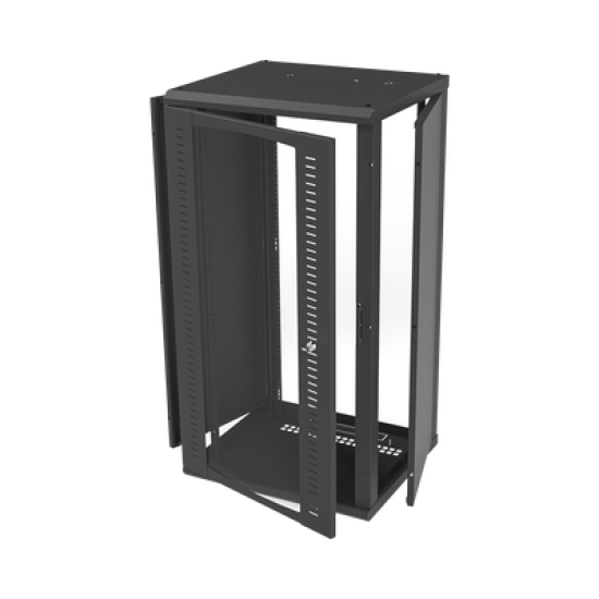 Gabinete para Montaje en Pared, Puerta de Cristal Templado, Cuerpo Fijo con Rack 19