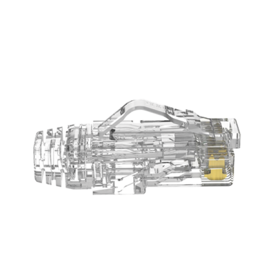 Plug RJ45 Cat6/6A, Para Cable UTP de Calibre 28 AWG, Chapado en Oro de 50 micras, Paquete de 100 piezas