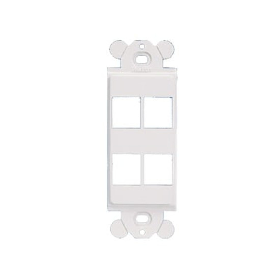 Marco de Módulo Dúplex, Para Placas Frontales Estándar GFCI, Acepta 4 Módulos Keystone, Color Blanco Marco de Módulo Dúplex, Para Placas Frontales Estándar GFCI, Acepta 4 Módulos Keystone, Color Blanco