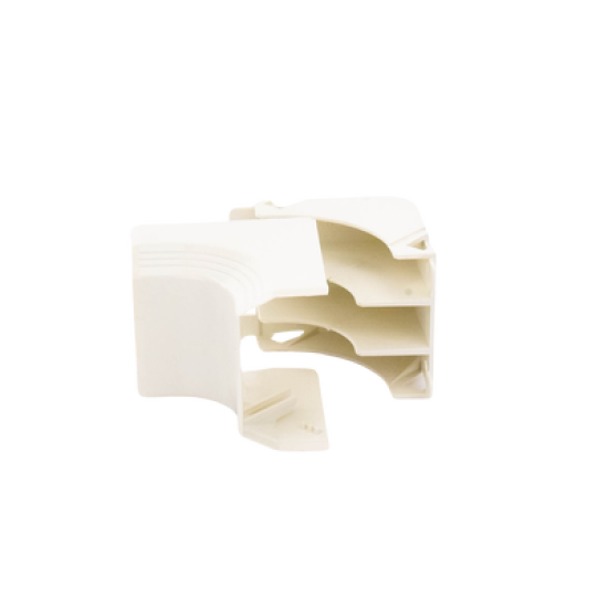Esquinero interior, para uso con canaleta T45, Material PVC Rígido, Color Blanco Mate