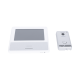 KIT DE VIDEOPORTERO IP COLOR BLANCO / Apertura con app / Súper elegante / Monitor WIFI / soporta 4 monitores y 2 frentes de calle / Alimentacion 110vca