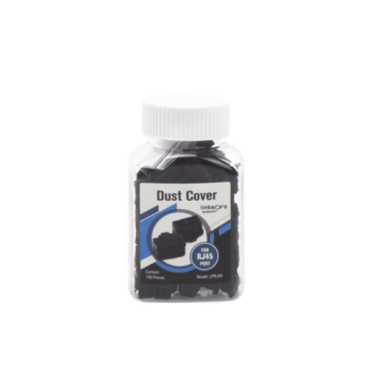 Bote con 100 protectores anti-polvo para puerto RJ45 color negro 