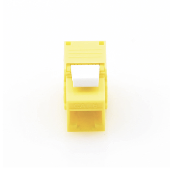 Módulo Jack Keystone Cat6 (toolless), con terminación en ángulo 180 º Color Amarillo, Compatible con Faceplate y Patchpanel Linkedpro