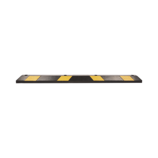 Tope Vehicular P / Estacionamiento / 183cm / Color Negro-Amarillo / 8 Franjas Reflejantes.