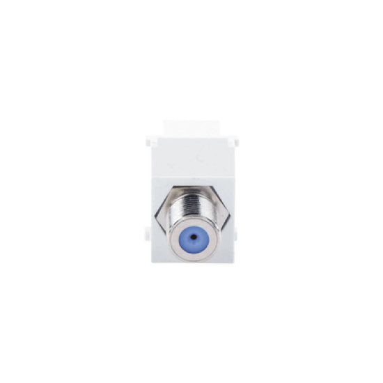 Módulo Acoplador Coaxial Tipo F, Keystone, de 75 Ohms, 3.0 GHz, Color Blanco