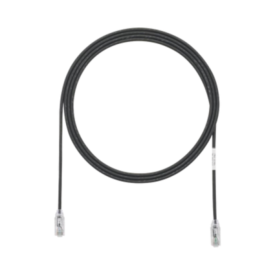Cable de Parcheo TX6, UTP Cat6, Diámetro Reducido (28AWG), Color Negro, 10ft 