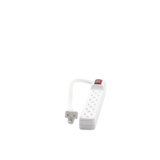 Multicontacto con cable 30 cm. 6 tomas 127 Vca línea, tierra, neutro 15 A max.